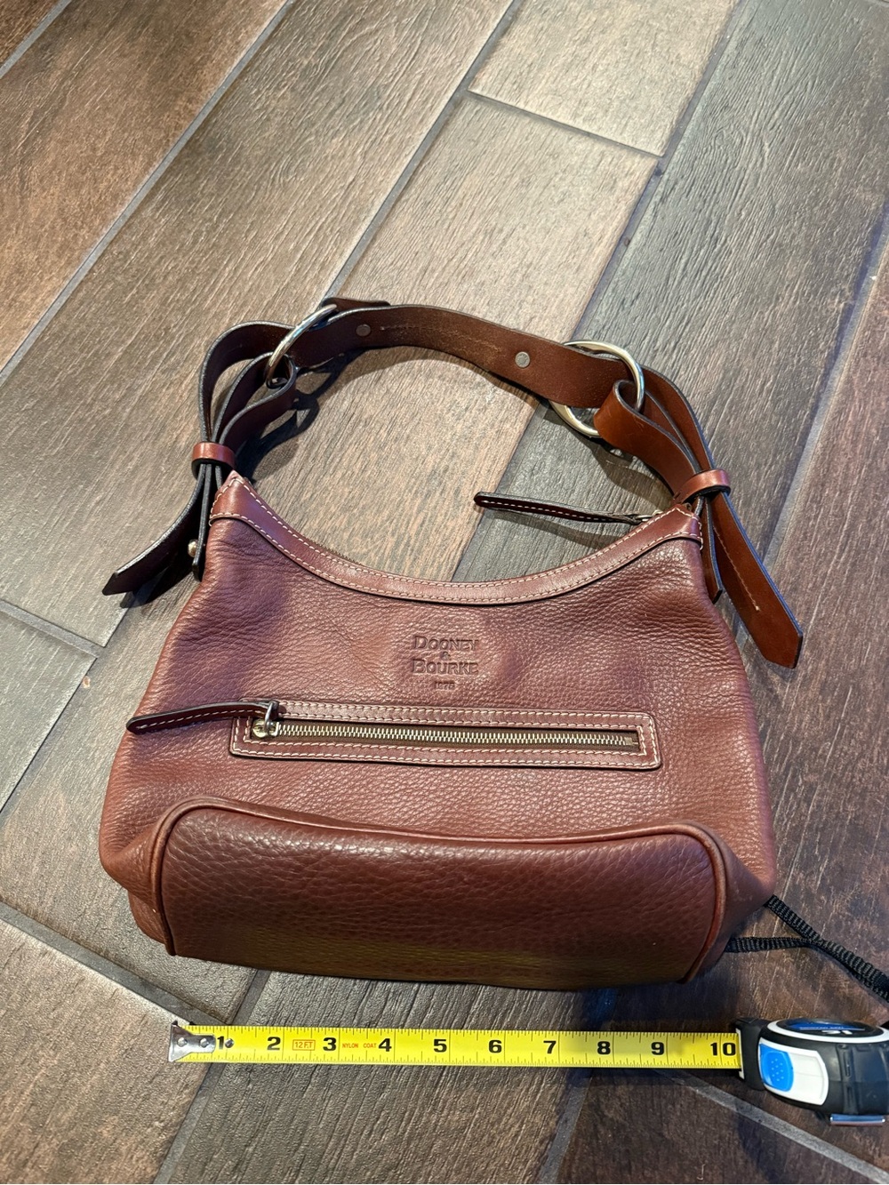 Dooney & Bourke Chestnut Brown Pebble Leather Shoulder Bag - Picture 7 of 11